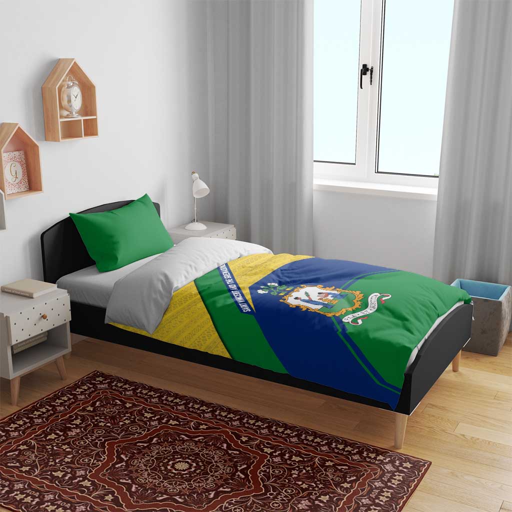Saint Vincent and the Grenadines Flag Bedding Set Coat of Arms and National Colors - Wonder Print Shop