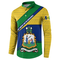 Saint Vincent and the Grenadines Flag Button Sweatshirt Coat of Arms and National Colors - Wonder Print Shop