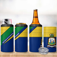 Saint Vincent and the Grenadines Flag 4 in 1 Can Cooler Tumbler Coat of Arms and National Colors - Wonder Print Shop