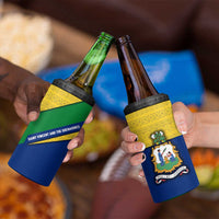 Saint Vincent and the Grenadines Flag 4 in 1 Can Cooler Tumbler Coat of Arms and National Colors - Wonder Print Shop
