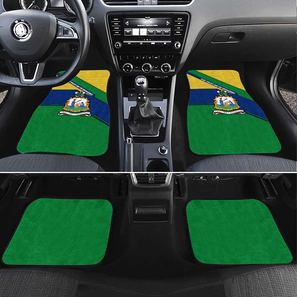 Saint Vincent and the Grenadines Flag Car Mats Coat of Arms and National Colors - Wonder Print Shop