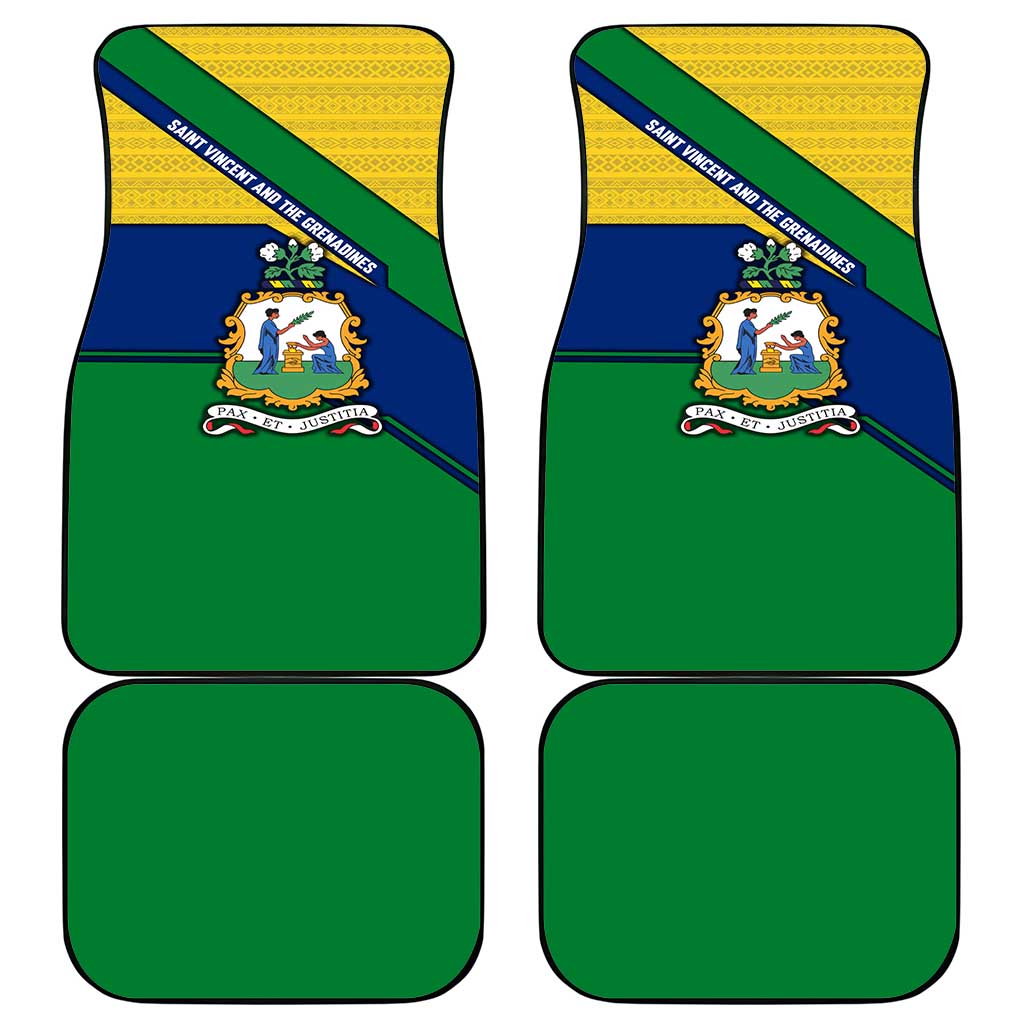 Saint Vincent and the Grenadines Flag Car Mats Coat of Arms and National Colors - Wonder Print Shop