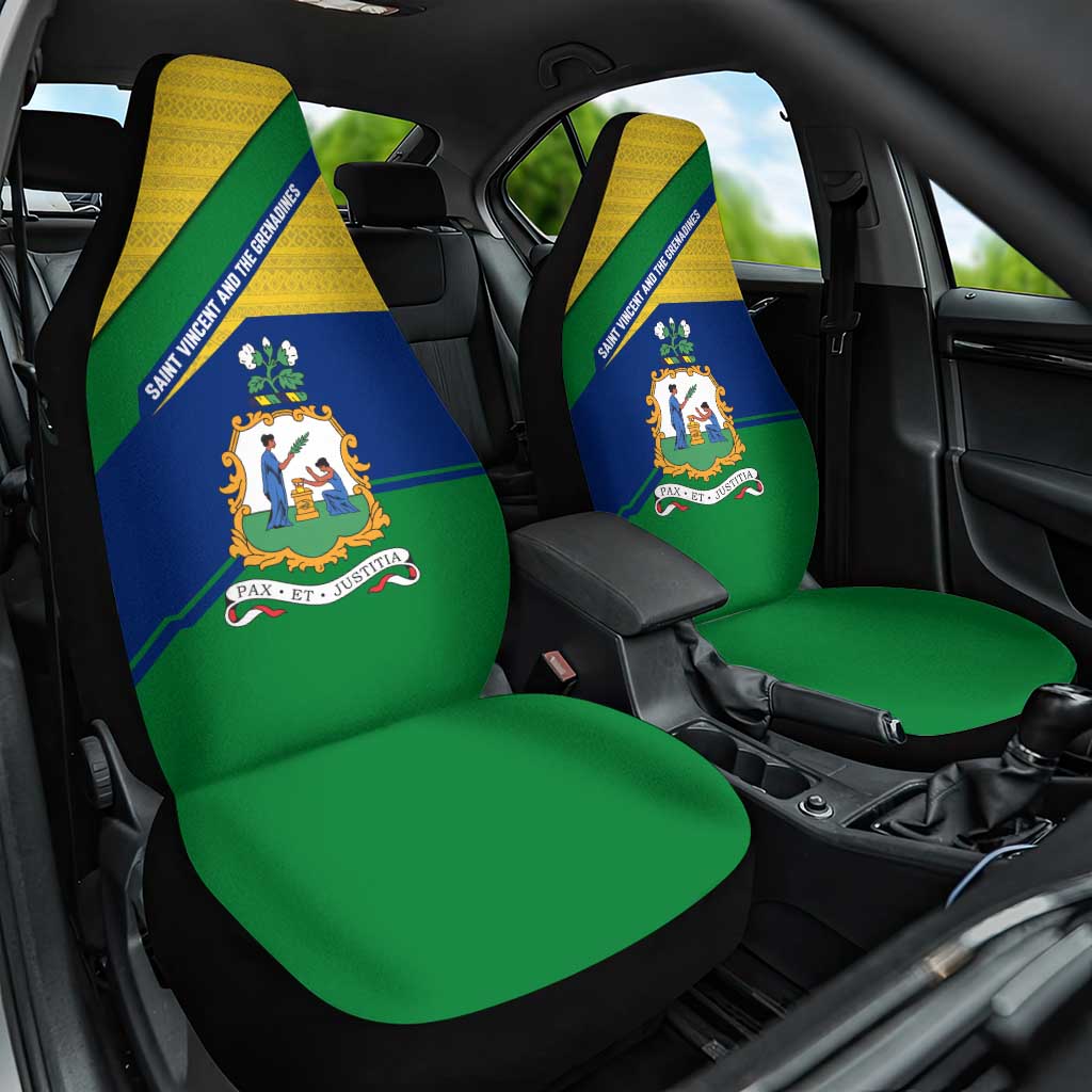 Saint Vincent and the Grenadines Flag Car Seat Cover Coat of Arms and National Colors - Wonder Print Shop