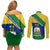 Saint Vincent and the Grenadines Flag Couples Matching Off Shoulder Short Dress and Long Sleeve Button Shirt Coat of Arms and National Colors - Wonder Print Shop