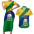 Saint Vincent and the Grenadines Flag Couples Matching Short Sleeve Bodycon Dress and Hawaiian Shirt Coat of Arms and National Colors - Wonder Print Shop
