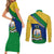 Saint Vincent and the Grenadines Flag Couples Matching Short Sleeve Bodycon Dress and Long Sleeve Button Shirt Coat of Arms and National Colors - Wonder Print Shop