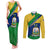 Saint Vincent and the Grenadines Flag Couples Matching Tank Maxi Dress and Long Sleeve Button Shirt Coat of Arms and National Colors - Wonder Print Shop