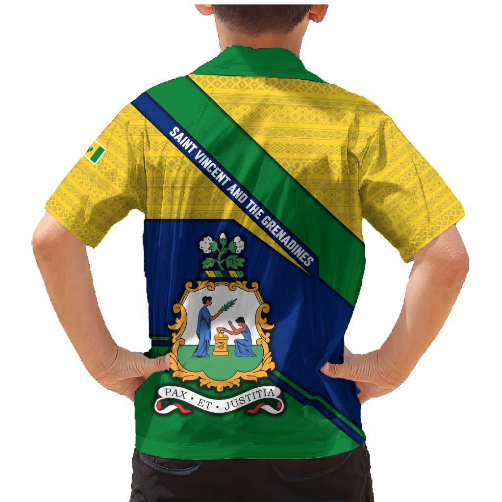 Saint Vincent and the Grenadines Flag Family Matching Mermaid Dress and Hawaiian Shirt Coat of Arms and National Colors - Wonder Print Shop