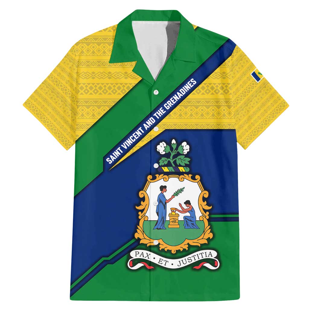 Saint Vincent and the Grenadines Flag Family Matching Mermaid Dress and Hawaiian Shirt Coat of Arms and National Colors - Wonder Print Shop