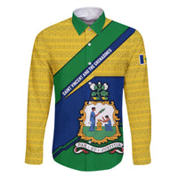 Saint Vincent and the Grenadines Flag Family Matching Off The Shoulder Long Sleeve Dress and Hawaiian Shirt Coat of Arms and National Colors - Wonder Print Shop