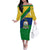Saint Vincent and the Grenadines Flag Family Matching Off The Shoulder Long Sleeve Dress and Hawaiian Shirt Coat of Arms and National Colors - Wonder Print Shop