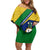 Saint Vincent and the Grenadines Flag Family Matching Off Shoulder Short Dress and Hawaiian Shirt Coat of Arms and National Colors - Wonder Print Shop