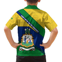 Saint Vincent and the Grenadines Flag Family Matching Puletasi and Hawaiian Shirt Coat of Arms and National Colors - Wonder Print Shop