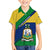 Saint Vincent and the Grenadines Flag Family Matching Summer Maxi Dress and Hawaiian Shirt Coat of Arms and National Colors - Wonder Print Shop