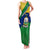 Saint Vincent and the Grenadines Flag Family Matching Tank Maxi Dress and Hawaiian Shirt Coat of Arms and National Colors - Wonder Print Shop