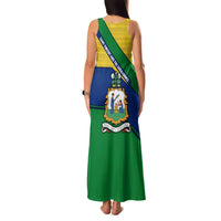 Saint Vincent and the Grenadines Flag Family Matching Tank Maxi Dress and Hawaiian Shirt Coat of Arms and National Colors - Wonder Print Shop
