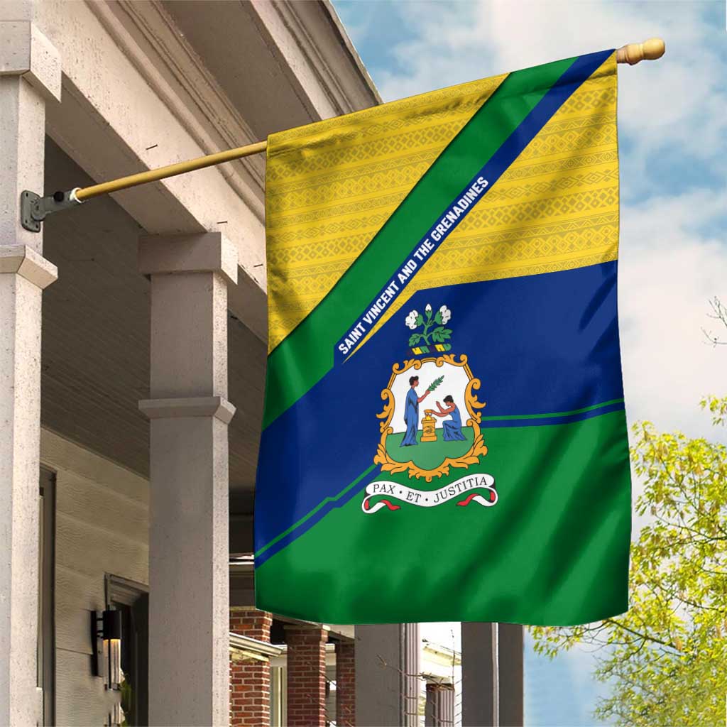 Saint Vincent and the Grenadines Flag Garden Flag Coat of Arms and National Colors - Wonder Print Shop