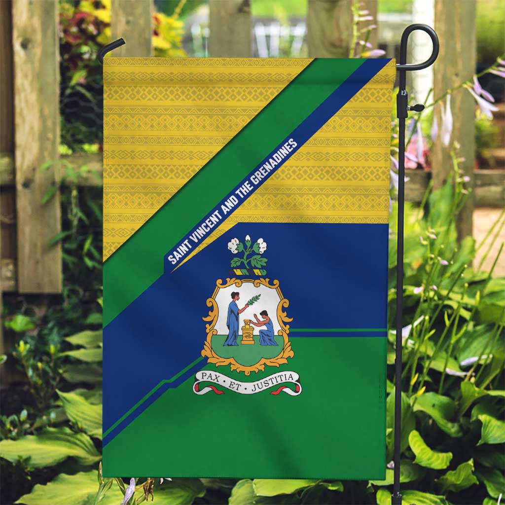 Saint Vincent and the Grenadines Flag Garden Flag Coat of Arms and National Colors - Wonder Print Shop