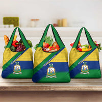 Saint Vincent and the Grenadines Flag Grocery Bag Coat of Arms and National Colors - Wonder Print Shop