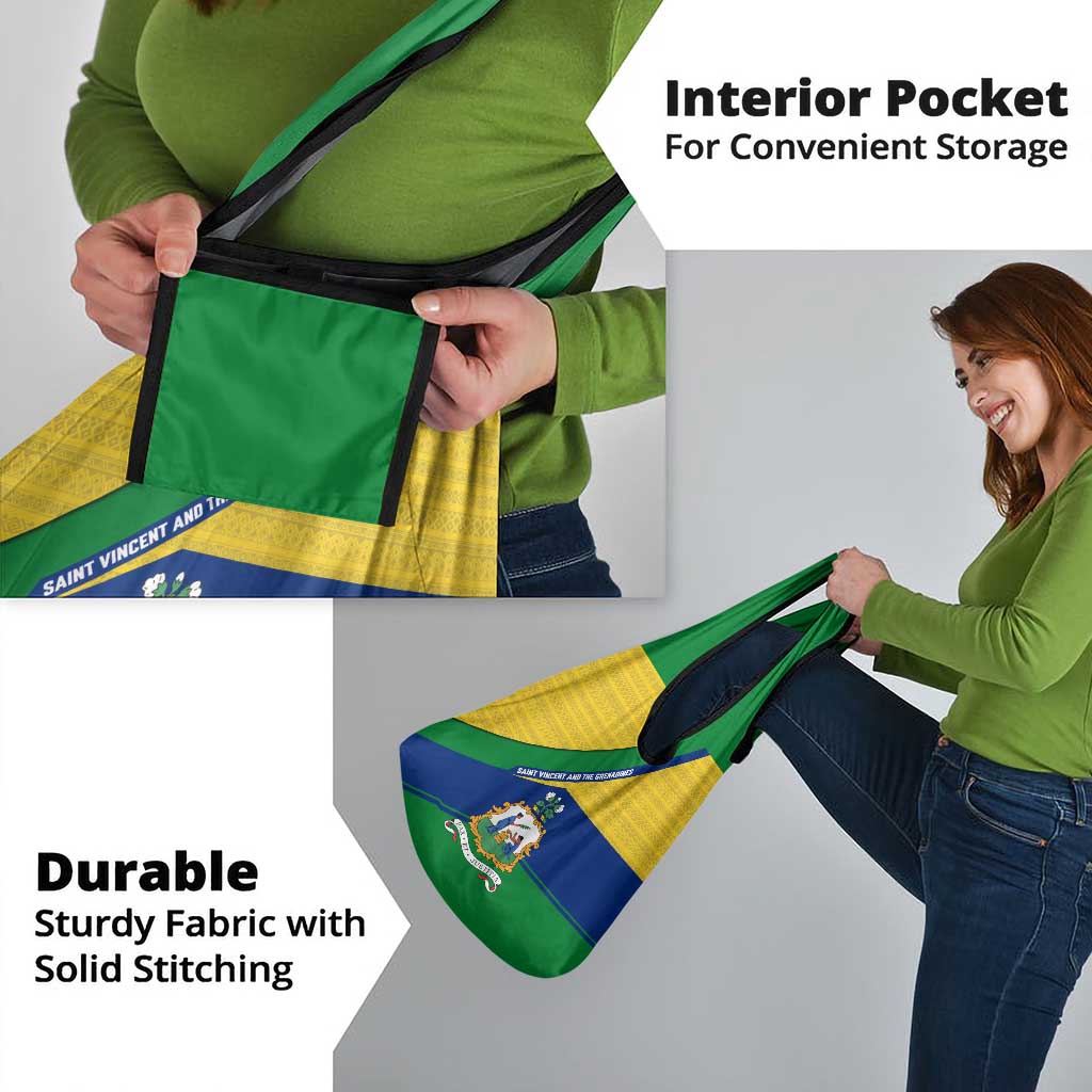 Saint Vincent and the Grenadines Flag Grocery Bag Coat of Arms and National Colors - Wonder Print Shop