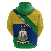 Saint Vincent and the Grenadines Flag Hoodie Coat of Arms and National Colors - Wonder Print Shop