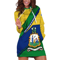 Saint Vincent and the Grenadines Flag Hoodie Dress Coat of Arms and National Colors - Wonder Print Shop