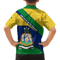 Saint Vincent and the Grenadines Flag Kid Hawaiian Shirt Coat of Arms and National Colors - Wonder Print Shop