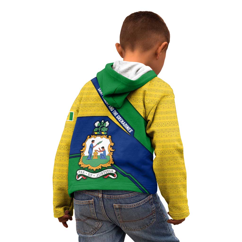 Saint Vincent and the Grenadines Flag Kid Hoodie Coat of Arms and National Colors - Wonder Print Shop