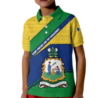 Saint Vincent and the Grenadines Flag Kid Polo Shirt Coat of Arms and National Colors - Wonder Print Shop