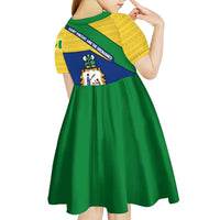 Saint Vincent and the Grenadines Flag Kid Short Sleeve Dress Coat of Arms and National Colors - Wonder Print Shop