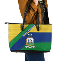 Saint Vincent and the Grenadines Flag Leather Tote Bag Coat of Arms and National Colors - Wonder Print Shop