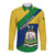 Saint Vincent and the Grenadines Flag Long Sleeve Button Shirt Coat of Arms and National Colors - Wonder Print Shop