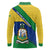 Saint Vincent and the Grenadines Flag Long Sleeve Polo Shirt Coat of Arms and National Colors - Wonder Print Shop