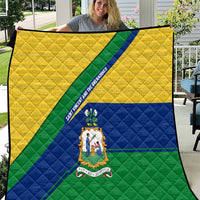 Saint Vincent and the Grenadines Flag Quilt Coat of Arms and National Colors - Wonder Print Shop