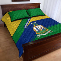 Saint Vincent and the Grenadines Flag Quilt Bed Set Coat of Arms and National Colors - Wonder Print Shop