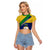 Saint Vincent and the Grenadines Flag Raglan Cropped T Shirt Coat of Arms and National Colors - Wonder Print Shop