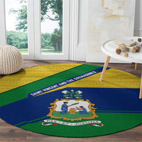 Saint Vincent and the Grenadines Flag Round Carpet Coat of Arms and National Colors - Wonder Print Shop