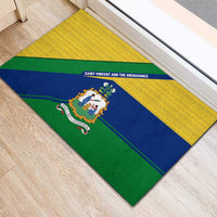 Saint Vincent and the Grenadines Flag Rubber Doormat Coat of Arms and National Colors - Wonder Print Shop