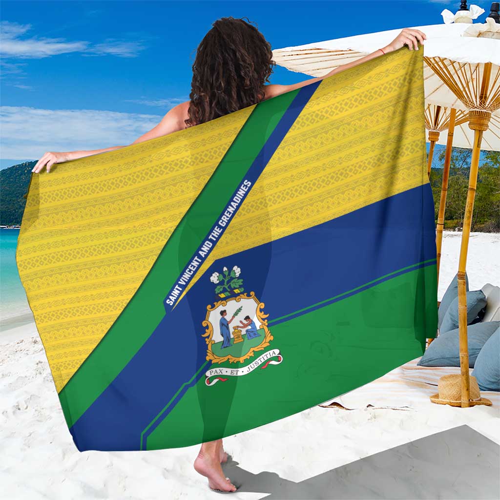 Saint Vincent and the Grenadines Flag Sarong Coat of Arms and National Colors - Wonder Print Shop