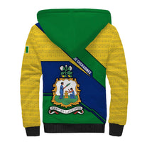 Saint Vincent and the Grenadines Flag Sherpa Hoodie Coat of Arms and National Colors - Wonder Print Shop