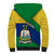 Saint Vincent and the Grenadines Flag Sherpa Hoodie Coat of Arms and National Colors - Wonder Print Shop