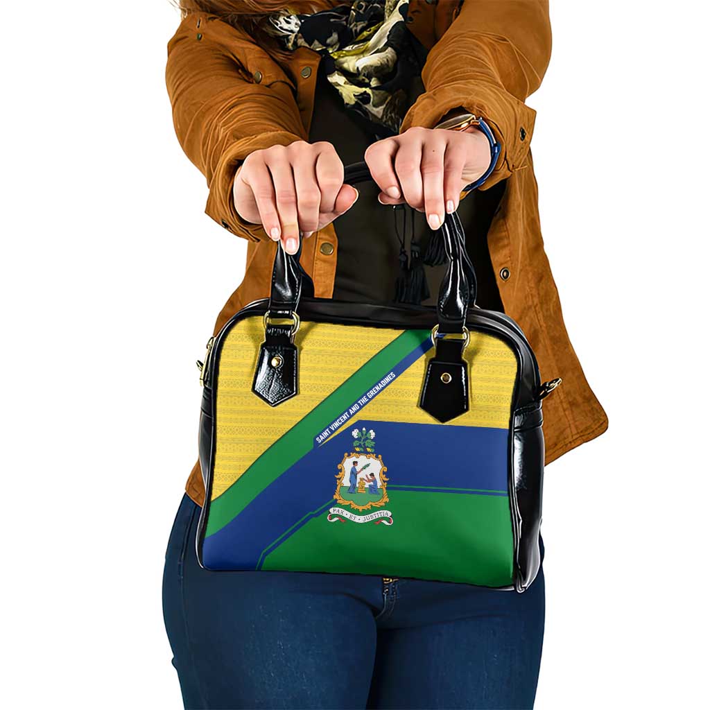 Saint Vincent and the Grenadines Flag Shoulder Handbag Coat of Arms and National Colors - Wonder Print Shop