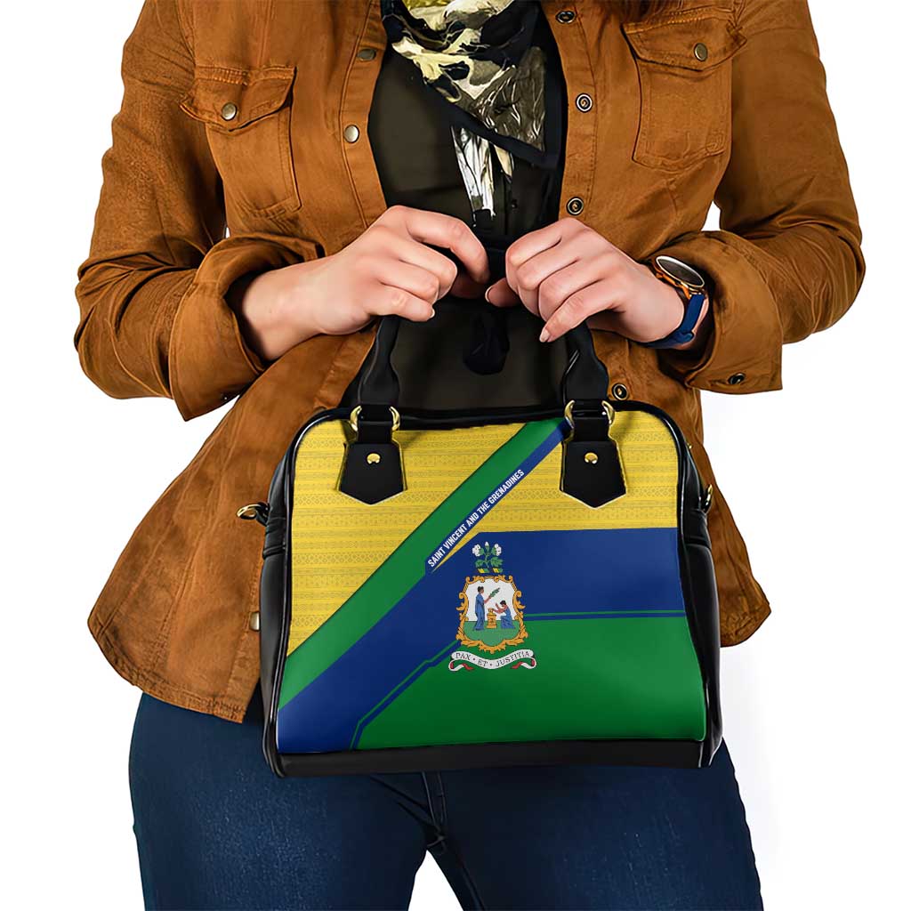 Saint Vincent and the Grenadines Flag Shoulder Handbag Coat of Arms and National Colors - Wonder Print Shop