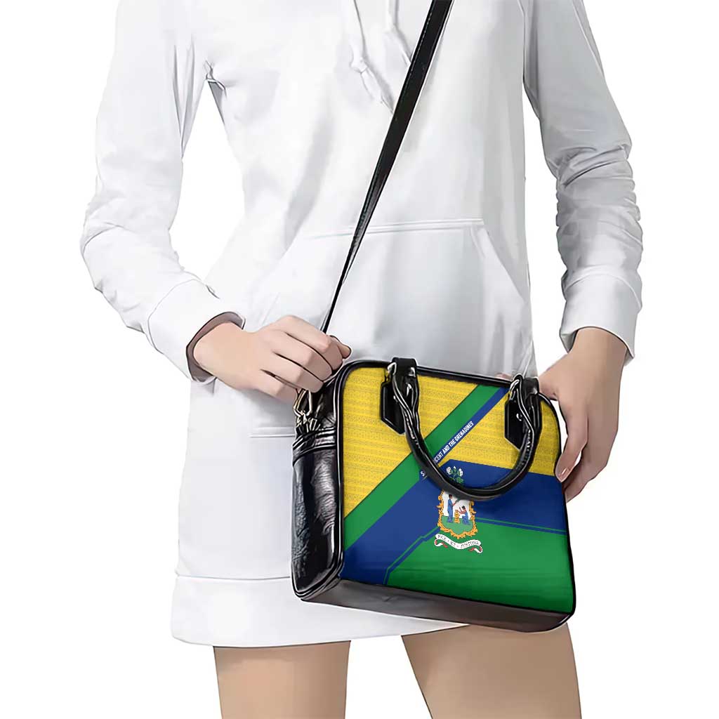 Saint Vincent and the Grenadines Flag Shoulder Handbag Coat of Arms and National Colors - Wonder Print Shop