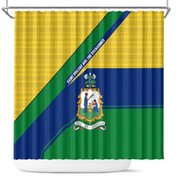 Saint Vincent and the Grenadines Flag Shower Curtain Coat of Arms and National Colors - Wonder Print Shop