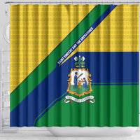 Saint Vincent and the Grenadines Flag Shower Curtain Coat of Arms and National Colors - Wonder Print Shop
