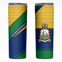 Saint Vincent and the Grenadines Flag Skinny Tumbler Coat of Arms and National Colors - Wonder Print Shop