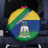 Saint Vincent and the Grenadines Flag Spare Tire Cover Coat of Arms and National Colors - Wonder Print Shop