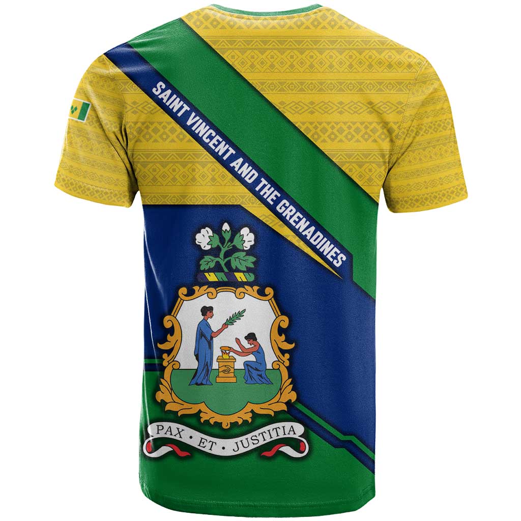 Saint Vincent and the Grenadines Flag T Shirt Coat of Arms and National Colors - Wonder Print Shop
