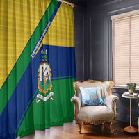Saint Vincent and the Grenadines Flag Window Curtain Coat of Arms and National Colors - Wonder Print Shop